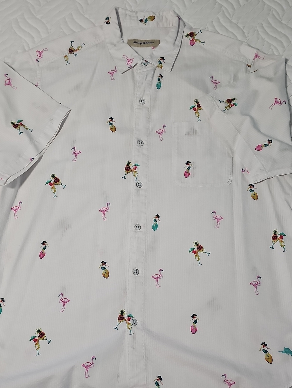 TOMMY BAHAMA XL  Button-Up seersucker Shirt